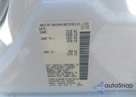 2021 Nissan Altima Sr Intelligent Awd z USA, uszkodzony, nr VIN 1N4BL4CW6MN338363